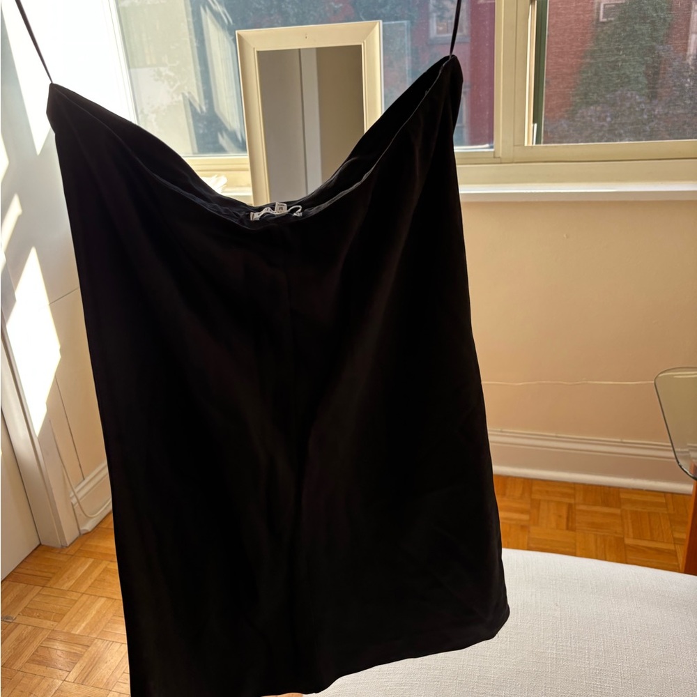 Reformation Black Strapless Dress Silk